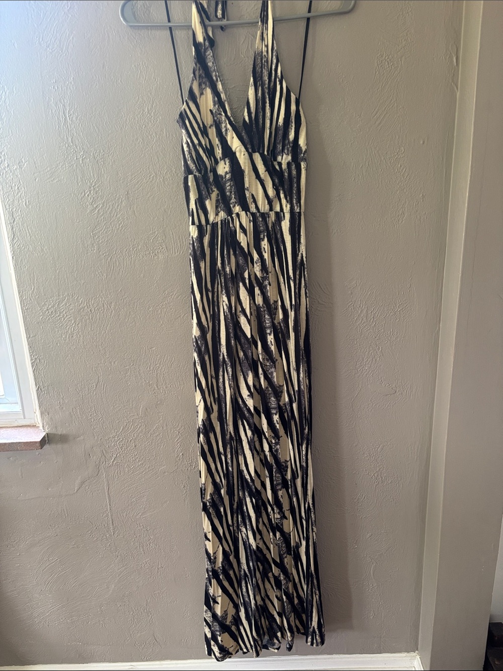 Matty M Black and Cream Maxi Dress